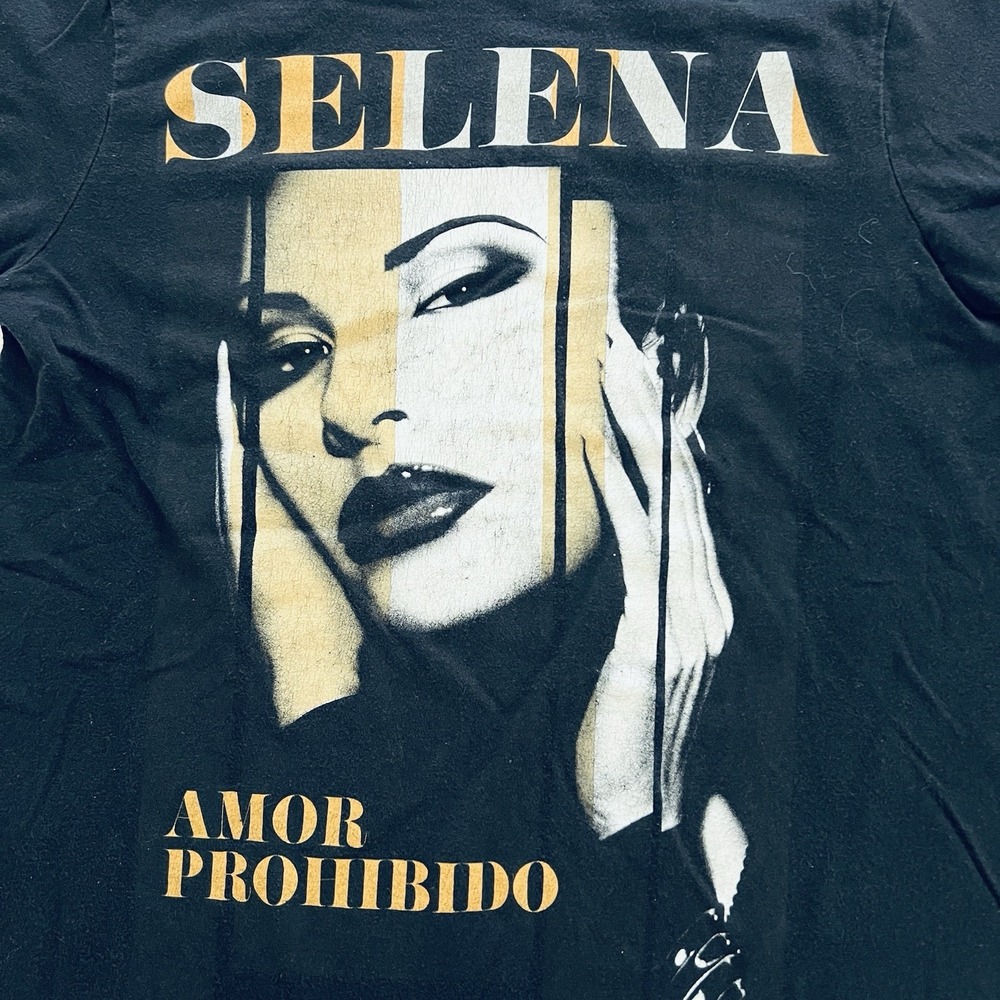 Tejana Tejano SELENA AMOR PROHIBIDO Black XSmall T-Shirt Official Merch Vintage